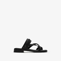 Leather Baez Sandals​ in Black - Women | Burberry® Official