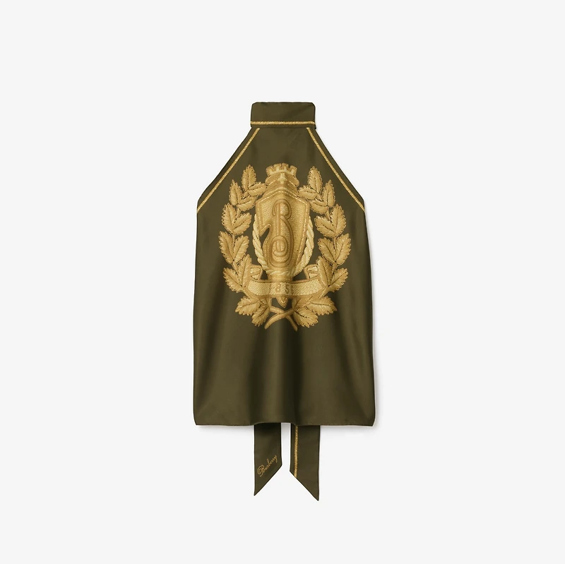 B Crest Silk Scarf Top in Marsh green | Burberry® Official