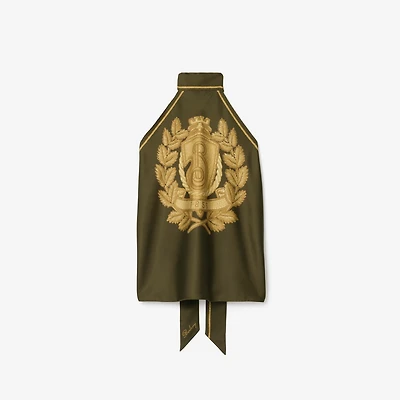 B Crest Silk Scarf Top in Marsh green | Burberry® Official