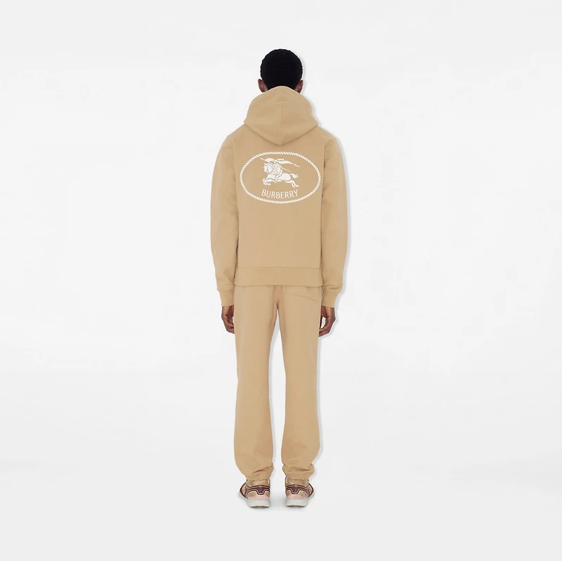 Knight Stamp Cotton Hoodie in Flax beige - Men | Burberry® Official