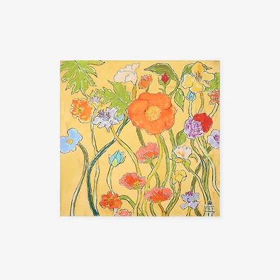 Highgrove Cascading Flowers Silk Scarf in Yellow | Burberry® Official