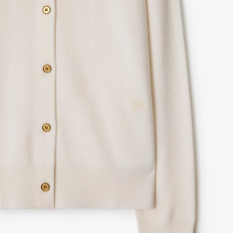 Cashmere Blend Cardigan in Chalk - Women | Burberry® Official