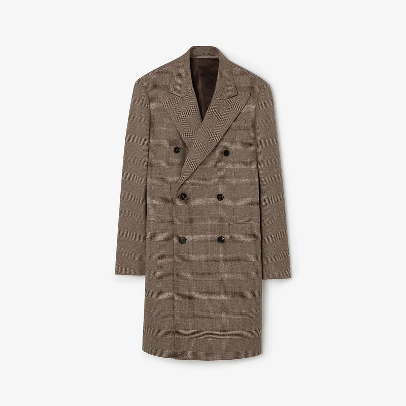 Wool Linen Blend Denbury Tailored Coat in Soap beige/brown - Men, Nylon | Burberry® Official