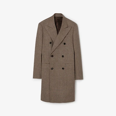 Wool Linen Blend Denbury Tailored Coat in Soap beige/brown - Men, Nylon | Burberry® Official
