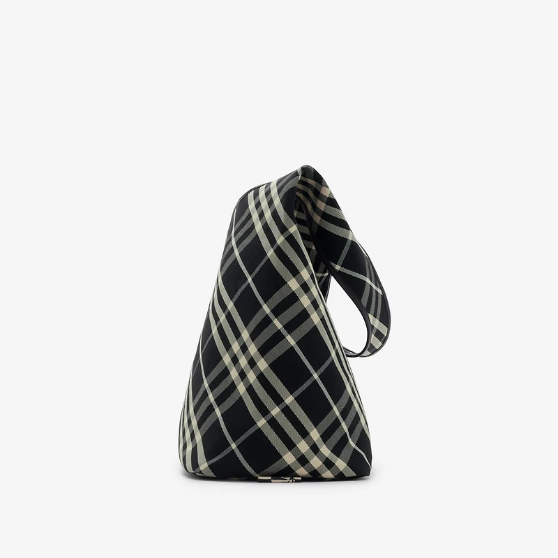 Check Shoulder Bag in Black/calico