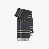Check Cashmere Scarf in Dark charcoal | Burberry® Official