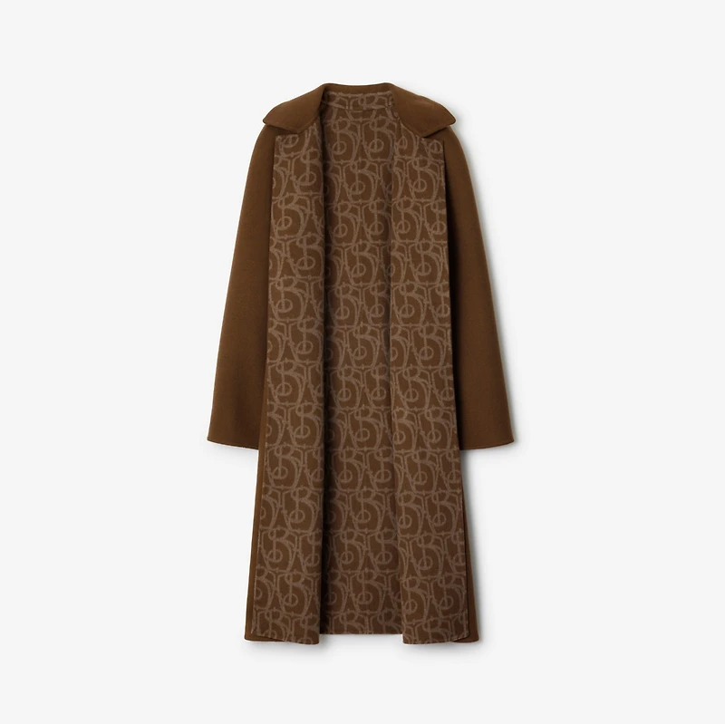 Wool Cashmere Wrap Coat in Tor/canvas