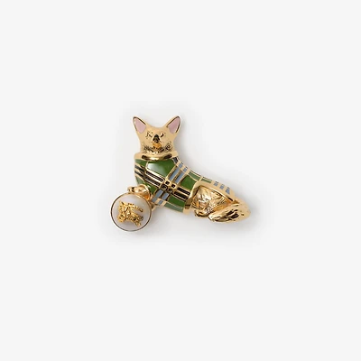 Corgi Brooch in Gold - Women | Burberry® Official