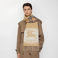 Reversible Knight Stamp Scarf in Sand | Burberry® Official