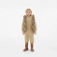 Reversible Check Nylon Padded Gilet in Sand | Burberry® Official