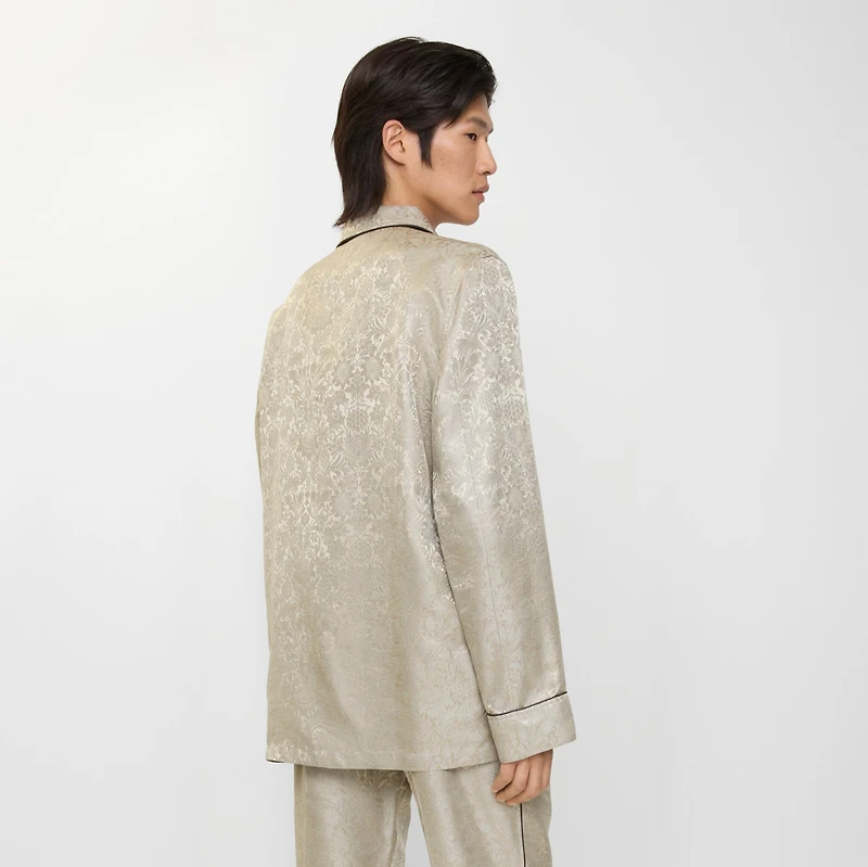 Sunflower Silk Pyjama Shirt in Taupe beige - Men | Burberry® Official