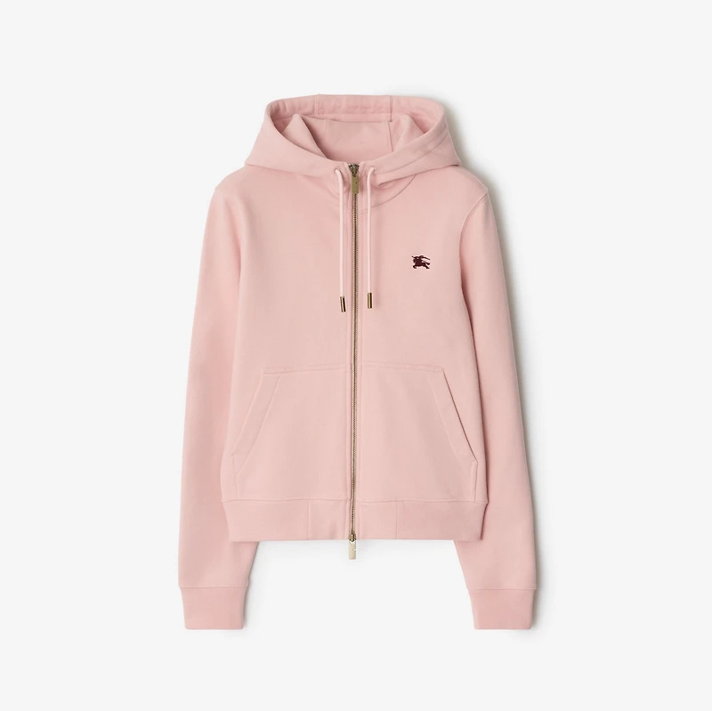 Knight Stamp Cotton Zip Hoodie in Bouquet - Women | Burberry® Official