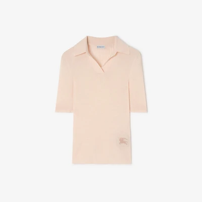 Knight Cashmere Polo Shirt in Compact pink - Women | Burberry® Official