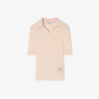 Knight Cashmere Polo Shirt in Compact pink - Women | Burberry® Official