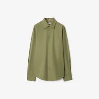 Slim Fit Cotton Shirt in Wreath green - Men | Burberry® Official