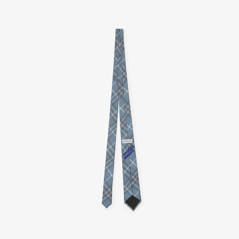 Check Silk Tie in Pewter - Men | Burberry® Official