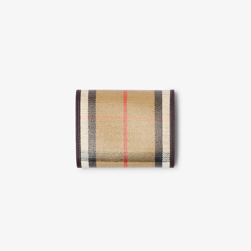 Highlands Compact Wallet in Sand - Women, Cotton, Linen | Burberry® Official