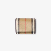 Highlands Compact Wallet in Sand - Women, Cotton, Linen | Burberry® Official