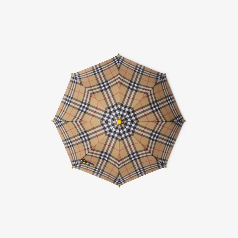 Check Umbrella in Sand - Children | Burberry® Official