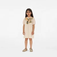 Scarf Print Cotton Dress in Soap | Burberry® Official