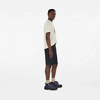 Check Denim Shorts in Indigo blue - Men, Cotton | Burberry® Official