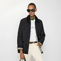 Quilted Nylon Barn Jacket in Black/sand - Women | Burberry® Official