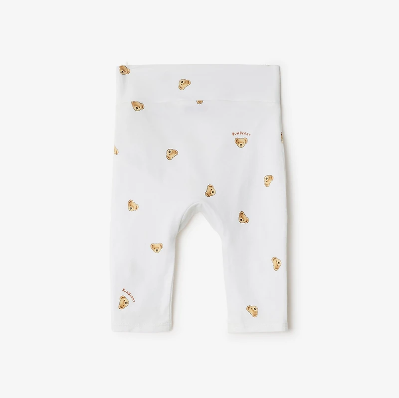 Thomas Bear Stretch Cotton Two-piece Baby Gift Set in White - Children | Burberry® Official