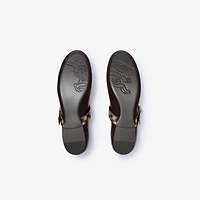Check Strap Leather Robin Ballerinas in Vineyard red - Women | Burberry® Official