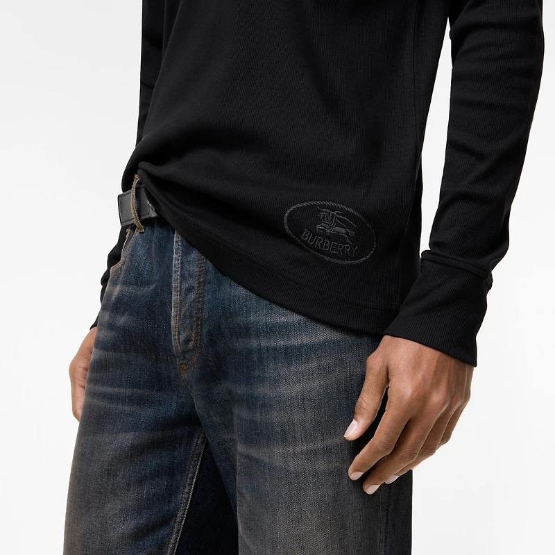 Long-sleeve Cotton top in Black - Men | Burberry® Official