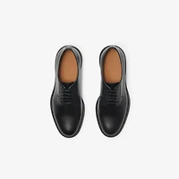 Leather Manor Derby Shoes in Black - Men | Burberry® Official