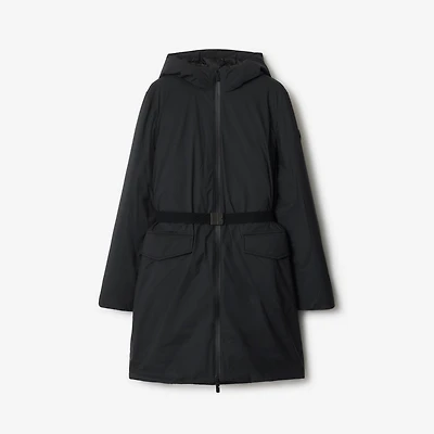 Mid-length Hooded Nylon Coat in Black - Women | Burberry® Official