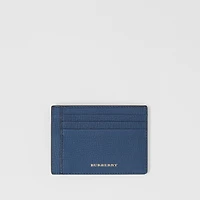 House Check and Leather Money Clip Card Case in Deep blue - Men | Burberry® Official