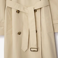 Long Highgrove Castleford Trench Coat in Nutmeg - Women, Cotton | Burberry® Official