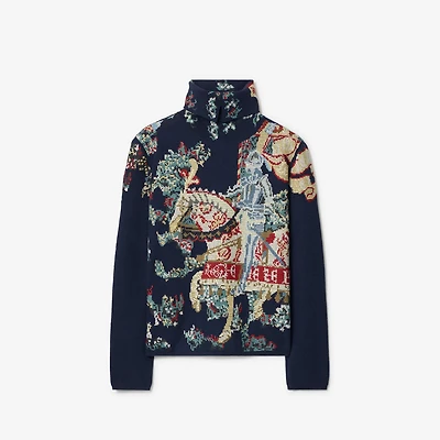 Heraldic Knight Wool Sweater in Night black - Men | Burberry® Official