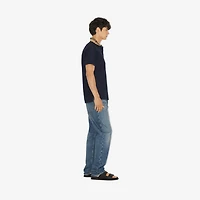Check Collar Cotton Polo Shirt in Smoked navy - Men | Burberry® Official