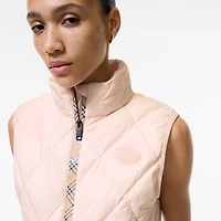 Checker-tape Quilted Nylon Cheswick Gilet in Compact pink - Women | Burberry® Official