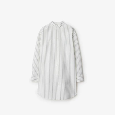 Oversized Striped Cotton Shirt in String/coal - Women | Burberry® Official