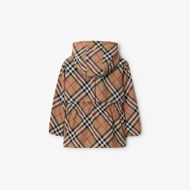 Check Nylon Jacket in Sand | Burberry® Official