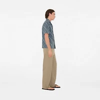 Relaxed Fit Check Cotton Shirt in Pewter - Men | Burberry® Official