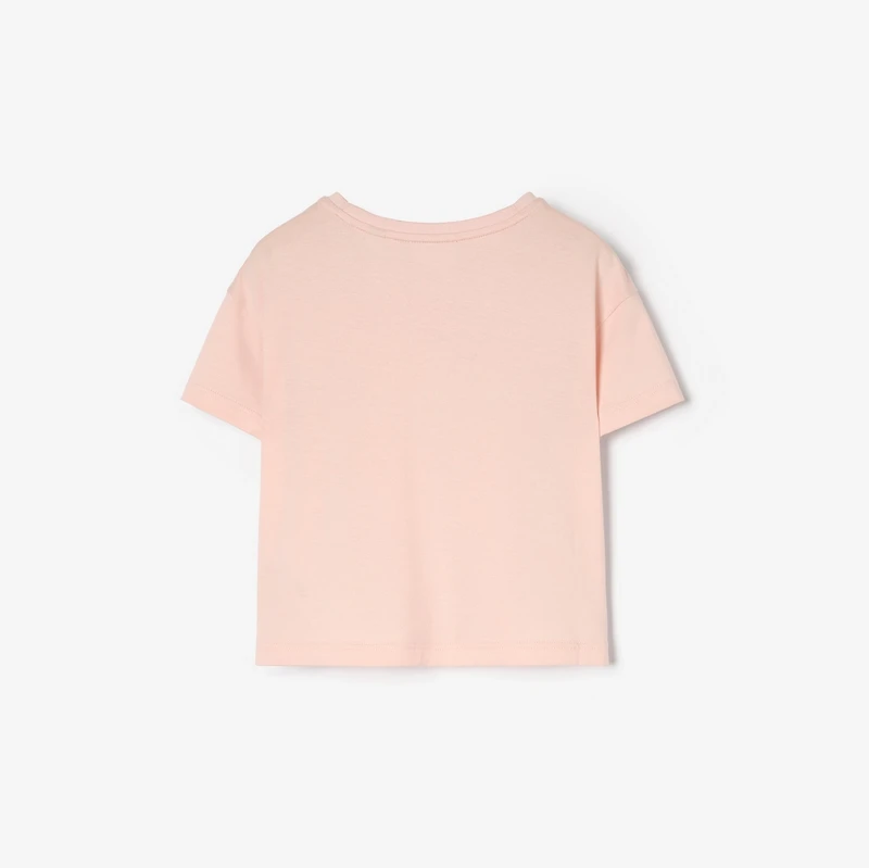 Check Knight Stamp Cotton T-shirt in Bouquet pink | Burberry® Official