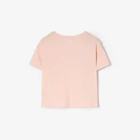 Check Knight Stamp Cotton T-shirt in Bouquet pink | Burberry® Official