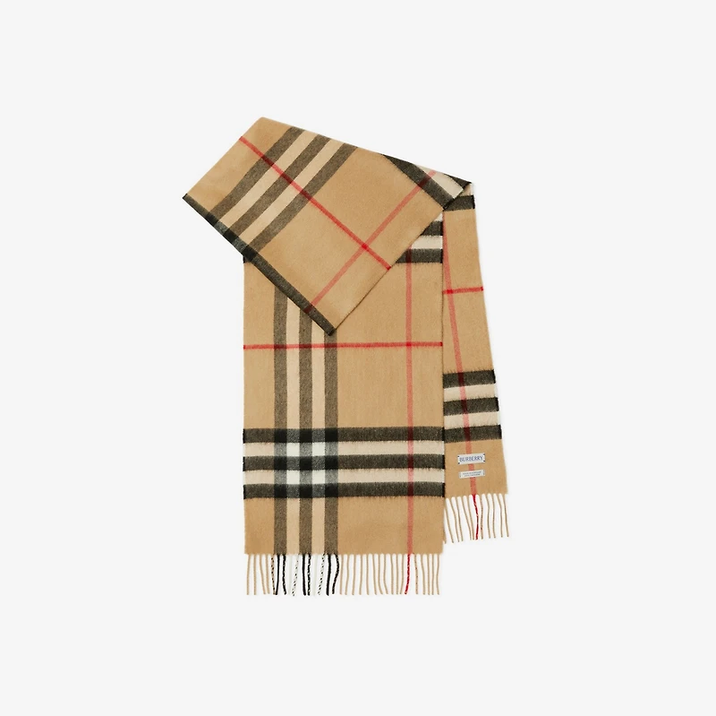 Check Cashmere Scarf in Archive beige | Burberry® Official
