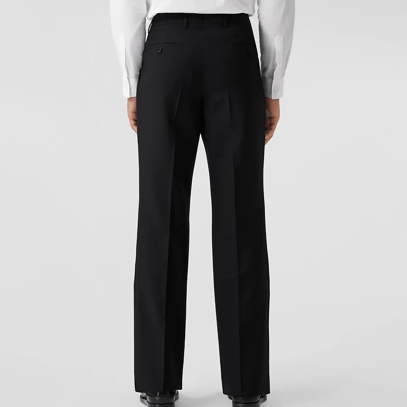 Classic Fit Wool Mohair Tailored Trousers in Black - Men | Burberry® Official