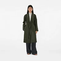 Leather Wrap Coat in Shale - Women | Burberry® Official