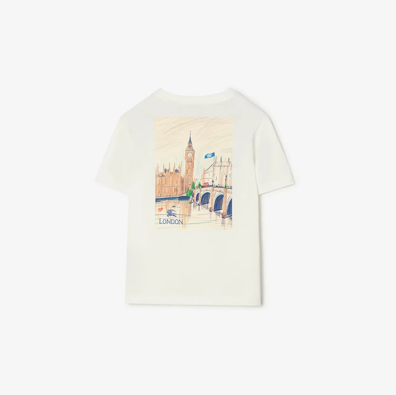 London Bear Cotton T-shirt in Chalk white | Burberry® Official