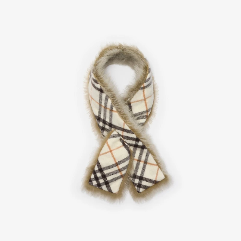 Reversible Shearling Scarf in Pebble grey/linden beige | Burberry® Official