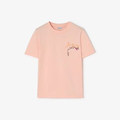 Brave Little Tree Cotton T-shirt in Compact pink - Women | Burberry® Official