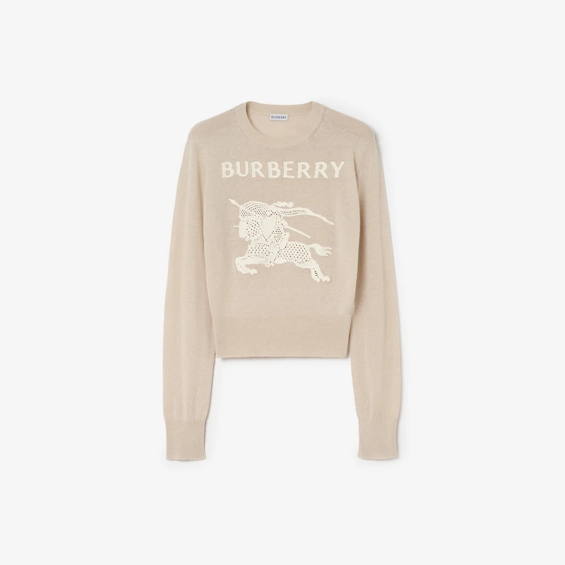 EKD Cotton Wool Sweater in Easel beige - Women, Lace | Burberry® Official