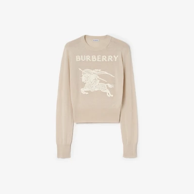 EKD Cotton Wool Sweater in Easel beige - Women, Lace | Burberry® Official