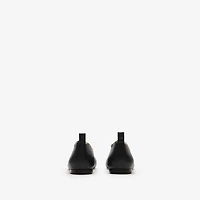 Check Trim Leather Robin Ballerinas in Black - Women | Burberry® Official